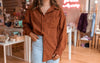 Lily Clothing - Solid Button Down Corduroy Jacket (S-XL)