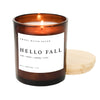Sweet Water Decor - Hello Fall Soy Candle - Amber Jar - 11 oz