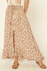 Promesa USA - Floral Button-Front Ruffled Drawstring Maxi Skirt
